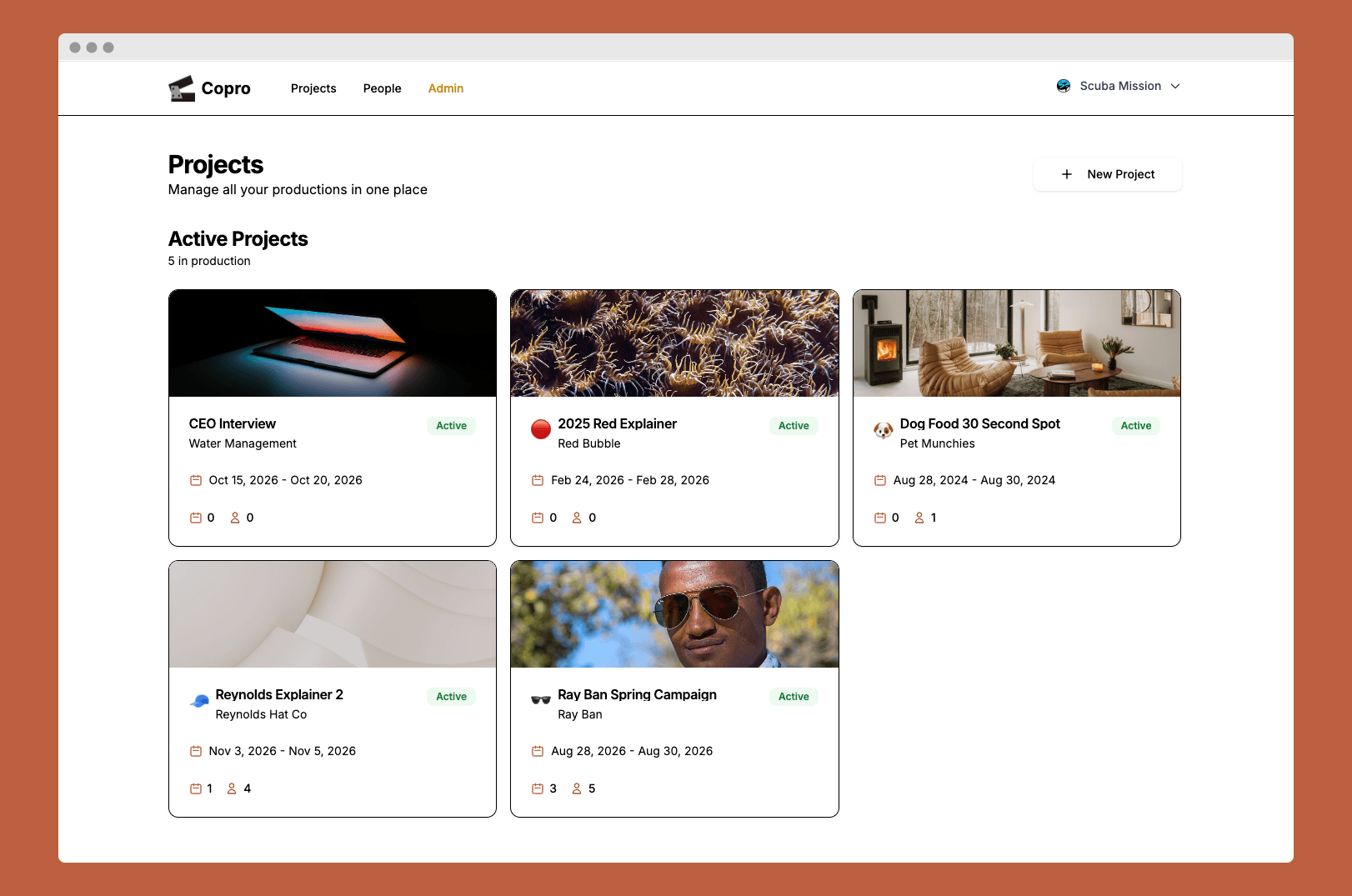 Copro Projects Dashboard